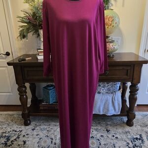 Zaddie B's Boutique Elegant Magenta Long Sleeve Layering Dress